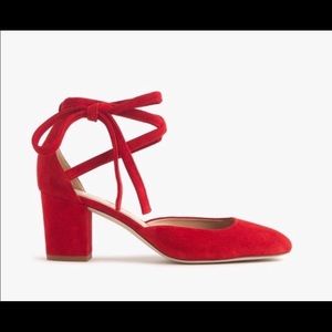 J.Crew Sophia Ankle-wrap Pumps In Suede Size 7